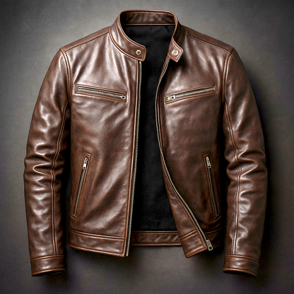 Romain™ | veste en cuir vintage