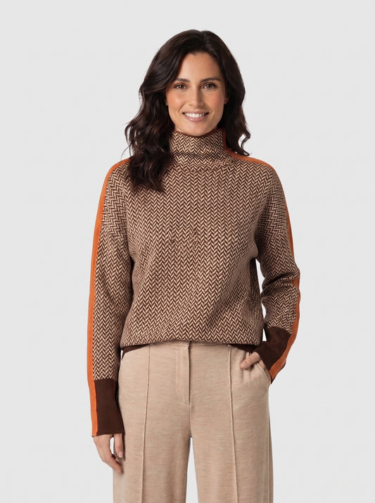 Clara™ | Pull à Col Roulé à Rayures Contrastées
