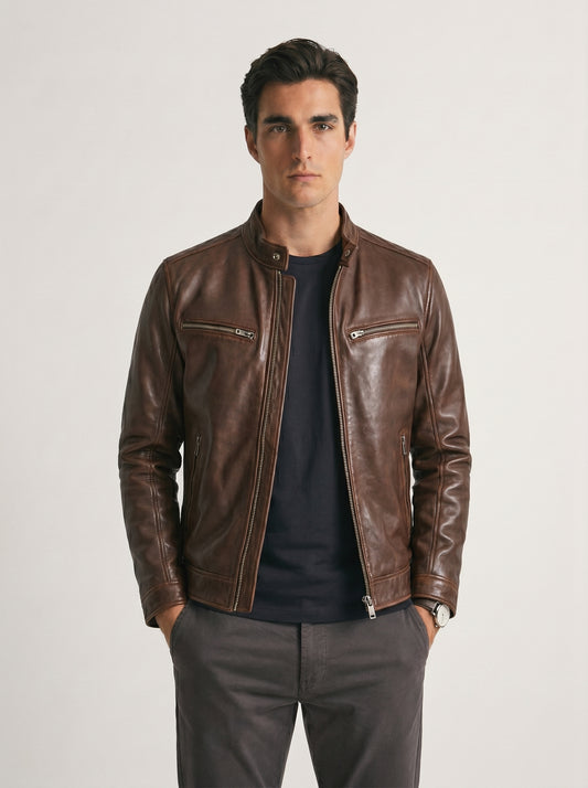 Romain™ | veste en cuir vintage